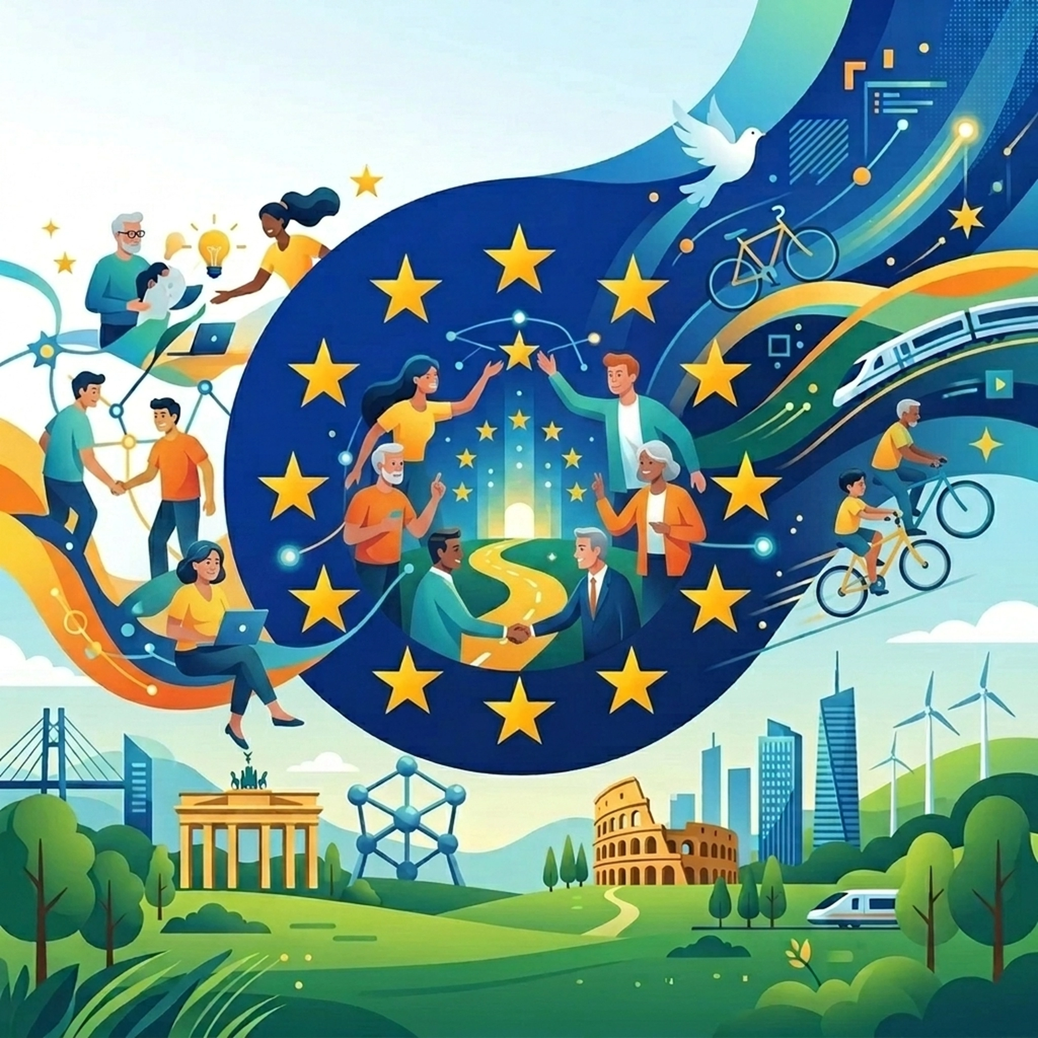 Illustration Europäische Union – Einheit in Vielfalt