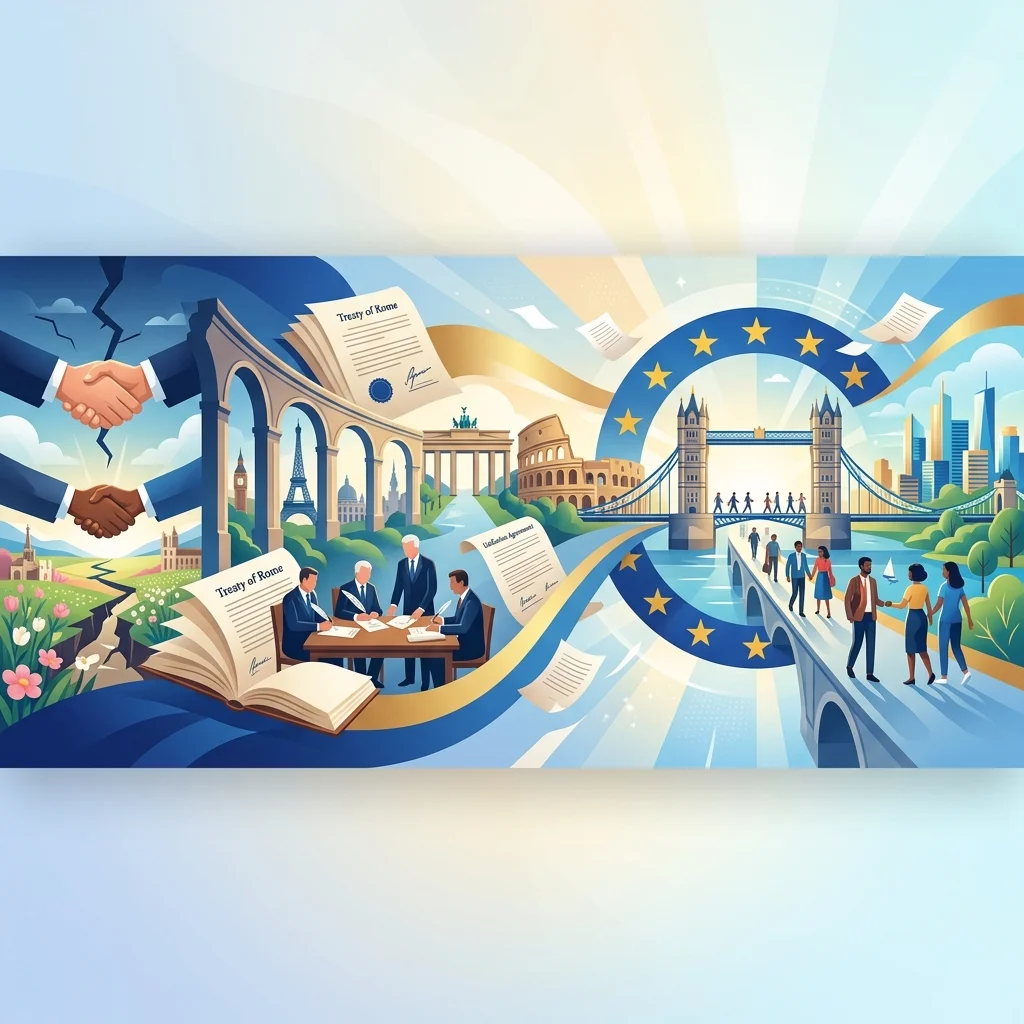 Illustration Geschichte der Europäischen Union